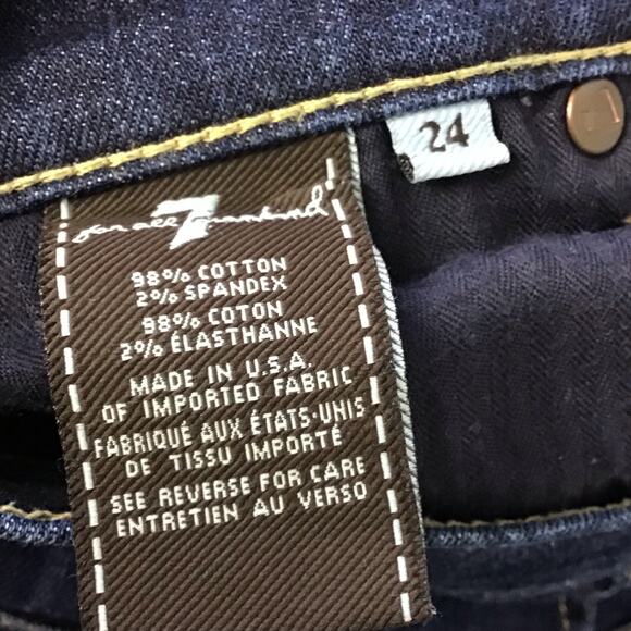 NEW 7 For All Mankind 7FAM The Slim Cigarette Straight Leg Dark Wash Jeans 24 - Picture 11 of 11